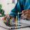 Businessman analyzes profitability of working companies with digital augmented reality graphics, positive indicators in 2023, businessman calculates financial data for long-term investments.